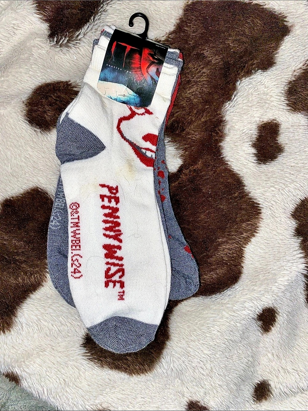 Pennywise socks Graphic Crew Socks NWT Gray & Red